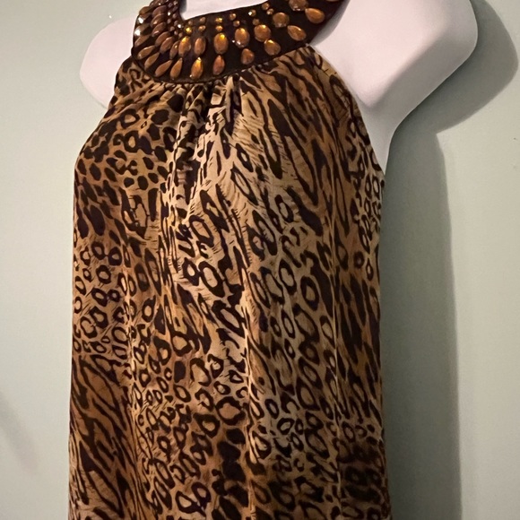 Ultra Pink Blouse Sleeveless Liner Animal Print Size Large - Picture 15 of 16